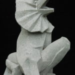 Echse aus Anröchter Dolomit, frei vom Hieb/ geschliffen.